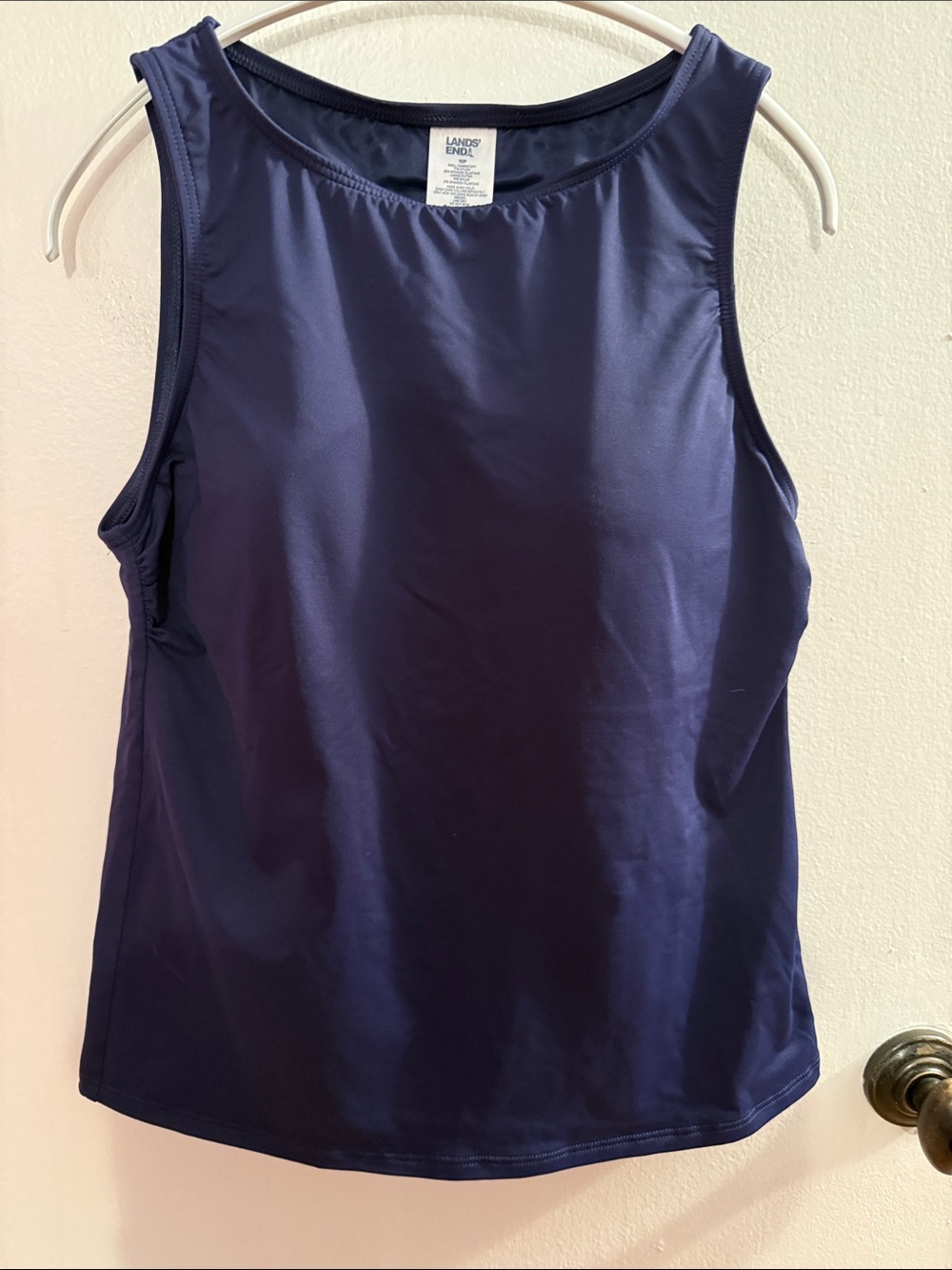 Lands' End Navy Athletic Scoop Neck Swim Tank